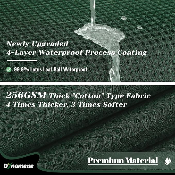 Dynamene Long Fabric Shower Curtain - 78 inch Long Waffle Weave Weighted Cloth Shower Curtains for Bathroom, Neutral Heavy Duty Hotel Spa Luxury Bath Curtain Set with 12 Hooks, 72x78, Dark Green