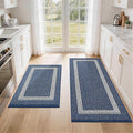 COSY HOMEER Kitchen Rugs Non-Slip 20x30/20x48 Inch Thick Polypropylene Standing Mat for Home Machine Washable, Blue