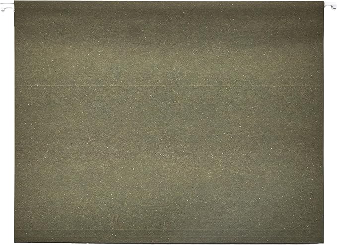 Amazon Basics Hanging File Folders with Adjustable Tabs, Sturdy Expandable Document Organizer, Letter Size 8.5x11 inch, Green, 25-Pack