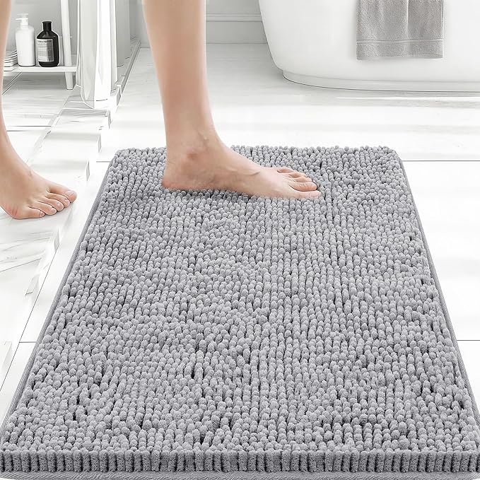 Bcoimo Bathroom Rugs 24x17, Bath Mats for Bathroom Non Slip with Rubber Backing,High Absorbent Microfiber Bath Rugs Quick Drying, Machine Washable, Durable Decor