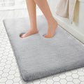 MINIDEAR Bathroom Rugs 47x17 Light Gray - Thick Memory Foam Bath Mat, Ultra Soft & Plush Fluffy, Non-Slip, Quick Dry, Absorbent Washable Floor Microfiber Mat for Tub, Home Decor Accessories