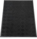 Indoor Outdoor Door Mat, 5’x 4' Doormat for Entryway, Rubber Backing Non Slip Front Door Mat Outside Entrance, Super Absorbent Commercial Floor Mat for Home Office, Black
