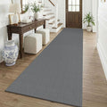 KOZYFLY Cotton 3x12 Runners Rugs for Hallway, Long Washable Runner Rug, Woven Non Slip Kitchen Runner, Braided Entryway Rug, Floor Carpet for Entry, Aisle, Hall, Grey/Dark Grey