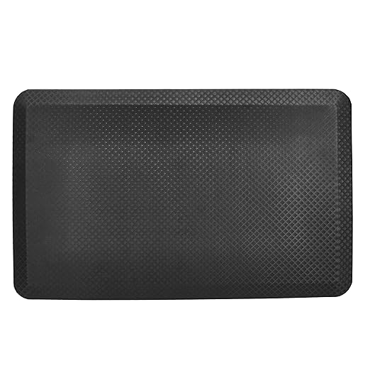 Amazon Basics 3/4" Rectangular Durable Anti-Fatigue Supportive Comfort Standing Mat, 32" x 20", Black