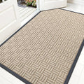 OLANLY Front Door Mat Outside Entrance 59x34, Absorbent, Heavy Duty Sturdy Natural Rubber Doormat Indoor Outdoor, Non-Slip, Stain and Fade Resistant, Low Profile Floor Mat for Entryway, Latte White