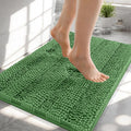 OLANLY Thick Small Bathroom Rugs 24x16, Extra Soft Absorbent Chenille Striped Bath Rugs, Rubber Backing, Machine Wash, Bath Mats for Bathroom Floor, Tub and Shower, Home Decor Accessories, Olive Green