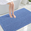 OLANLY Large Bathroom Rugs 47x32, Soft Absorbent Chenille Bath Rugs, Rubber Backing Quick Dry, Machine Washable Bath Mats for Bathroom Floor, Tub and Shower, Home Decor Accessories, Cornflower Blue