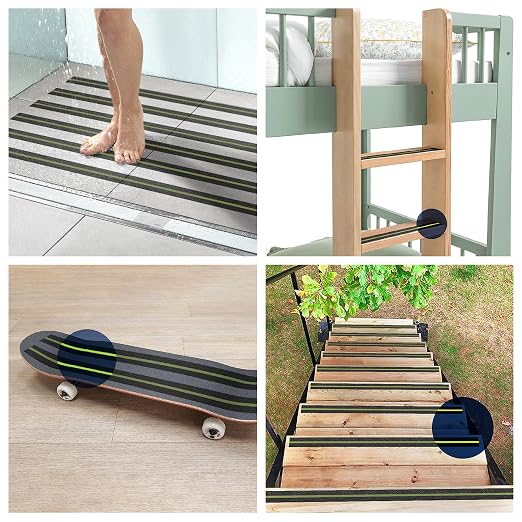 Chesk Grip Tape for Stairs – 4in x 30ft Glow in the Dark Black Grip Tape – Adhesive Stair Treads Non-Slip Indoor and Outdoor – Anti-Slip Stair Strips for Skateboard, Shower, Floor, Steps