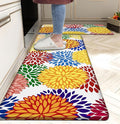 Kitchen Mats Set of 2 Cushioned Anti Fatigue Kitchen Rugs Non Slip Waterproof Kitchen Runner Memory Foam Floor Mat Comfort Standing Mat for Sink,Office,Laundry, Multi Color