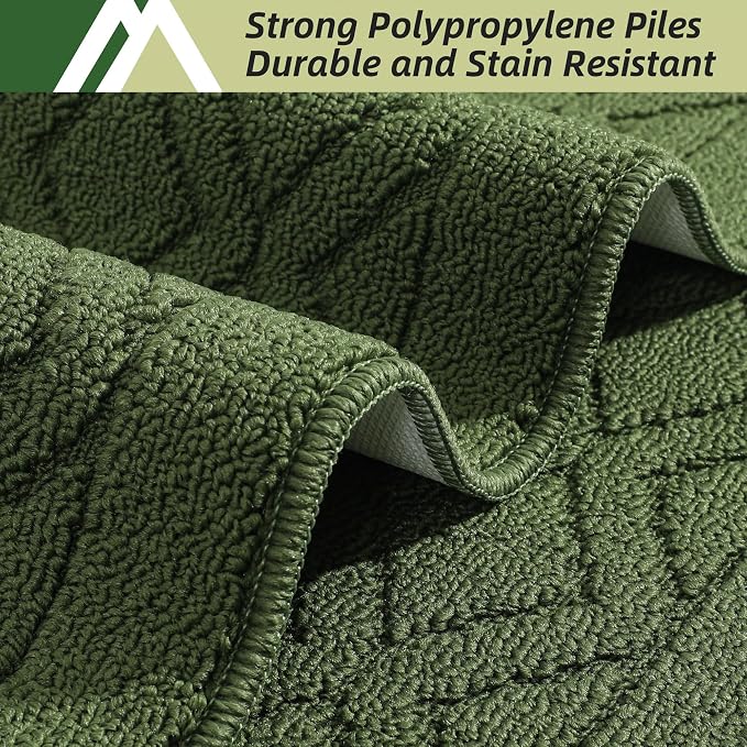 COSY HOMEER-Kitchen-Rugs-and-Mats 20"x30" Non Slip Kitchen Mats for Floor Absorbent Kitchen Rug Washable Kitchen Standing Floor Mat for Sink Mat,Throw Rug,Entry,Laundry,Green