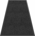 Front Door Mat, 4'x8' Indoor Outdoor Door Mat, Commercial Industrial Entrance Doormat, Heavy Duty Welcome Mat, Rubber Backing Non Slip Doormat for Entryway, Grey