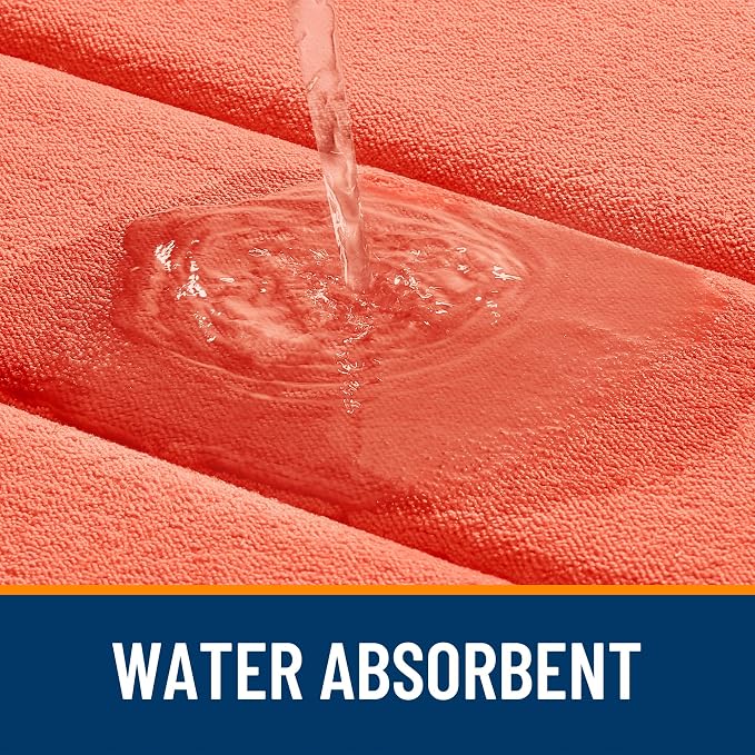 OLANLY Memory Foam Bath Mat 70x46, Super Soft Absorbent Bathroom Rugs, Quick Dry, Machine Washable Shower Floor Rugs, Bathmat Carpet, Bathroom Home Decor Accessories, Coral