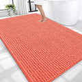 OLANLY Thick Large Bathroom Rugs 70x46, Extra Soft Absorbent Chenille Bath Rugs, Rubber Backing, Machine Wash Dry, Bath Mats for Bathroom Floor, Tub and Shower, Home Decor Accessories, Coral