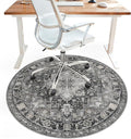 48"x48" Office Chair Mat for Hardwood Tile Floor, Under Desk Carpet Protector for Rolling Computer Chair Mat, Machine Washable Round Area Rug, Anti-Slip 1/5" Thick Low Pile Thin Floor Mat, Black