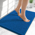 OLANLY Thick Small Bathroom Rugs 24x16, Extra Soft Absorbent Chenille Bath Rugs, Rubber Backing, Machine Wash Dry, Bath Mats for Bathroom Floor, Tub and Shower, Home Decor Accessories, Deep Navy Blue