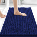 OLANLY Bathroom Rug Mat 24x16, Thick Soft and Absorbent Chenille Bath Mat, Non-Slip Rubber Backing, Machine Washable Quick Dry Bath Rugs for Tub Shower Floor, Home Decor Accessories, Navy Blue