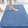 OLANLY Bathroom Rugs 36x24, Extra Soft Absorbent Chenille Bath Rugs, Rubber Backing Quick Dry, Machine Washable Bath Mats for Bathroom Floor, Tub and Shower, Home Decor Accessories, Cornflower Blue