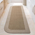 YDKGL Bathroom Runner Rug, Thin Bath Mat Non Slip Washable Large Bathroom Rugs, Rubber Backing Quick Dry for Floor, Tub and Shower, Brown Beige 24x70