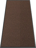 Indoor Outdoor Door Mat, 4' x 2' Doormat for Entryway, Rubber Backing Non Slip Front Door Mat Outside Entrance, Super Absorbent Commercial Floor Mat for Home Office, Brown