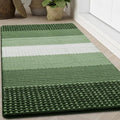 Kitinjoy Indoor Outdoor Door Mat, 71x47 Non-Slip Absorbent Dirt Trapper, Low-Profile Washable Inside Entrance Front Floor Mat, Sturdy Soft Entry Dotted Ombre Doormats for Entryway, Green