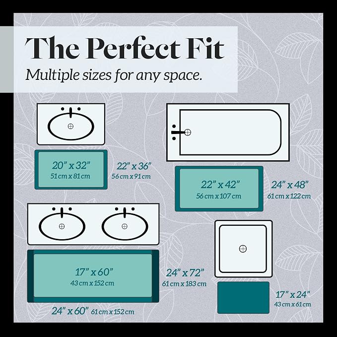 Memory Foam Bath Mat Non Slip Absorbent Super Cozy Velvet Bathroom Rug Carpet (20 inches X 32 inches, Teal)