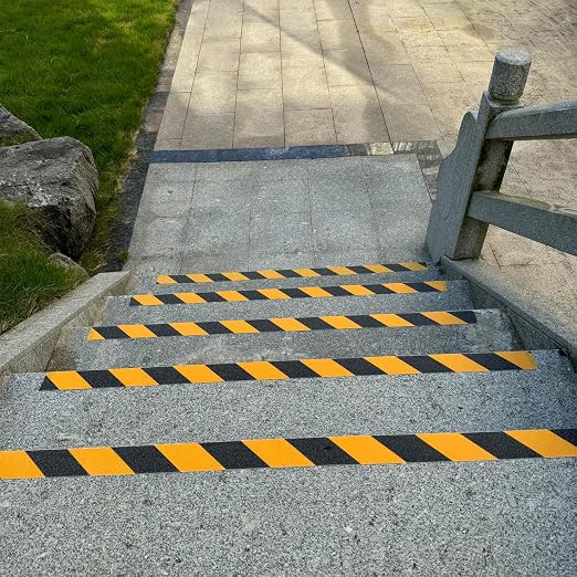 Anti Slip Safety Grip Tape 2 Inch x 60 Foot, Non Skid Tread for Stairs, Steps, Floors, Caution Dangerous Zones, Indoor and Outdoor Use (Yellow and Black)
