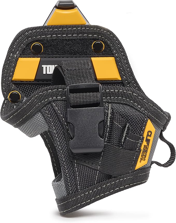 ToughBuilt ClipTech Series – Compact Drill Holster, Heavy-Duty Tool Holster ClipTech Hub, Adjustable Drill Strap, Bit Pockets, Rugged 1680D Construction Secure Jobsite Access (TB-CT-20-S)