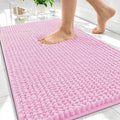OLANLY Thick Bathroom Rugs 30x20, Extra Soft Absorbent Chenille Bath Rugs, Rubber Backing, Machine Wash Dry, Bath Mats for Bathroom Floor, Tub and Shower, Home Decor Accessories, Pink