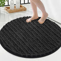 Smiry Bathroom Rugs Mat Round 24x24, Soft Absorbent Chenille Bath Rugs, Non Slip Rubber Backing Machine Washable Quick Dry Bath Mats for Bathroom Floor, Tub, Shower, Home Accessories, Black