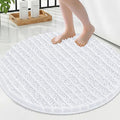 Smiry Bathroom Rugs Mat Round 24x24, Soft Absorbent Chenille Bath Rugs, Non Slip Rubber Backing Machine Washable Quick Dry Bath Mats for Bathroom Floor, Tub, Shower, Home Accessories, White