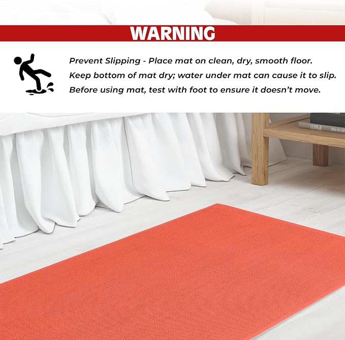 Cotton Paradise 100% Cotton Turkish Bathmat Rug, Soft Absorbent Quick Dry Non Slip, 17x24 Bathmat Rug, Coral