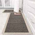 Black Vintage Boho Elegance Kitchen Rug Sets [2 PCs], Anti-Fatigue, Waterproof Non-Slip Kitchen Mats Heavy Duty Comfort Foam Rug for Kitchen, Floor, Laundry,17"x29"+17"x47"