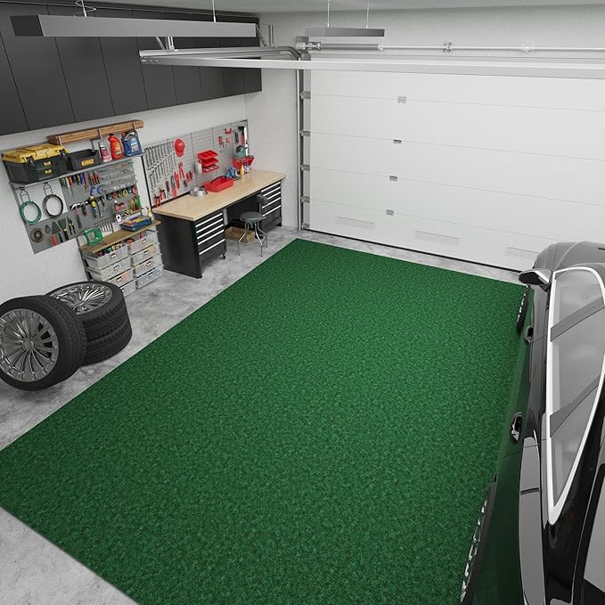 Ottomanson 6'6" x 42' Hallway Runner - Extra Durable Non-Slip Rug Mat for Indoor & Outdoor Use - Ideal for Kitchen, Entryway & Garage - High-Traffic Carpet, Green