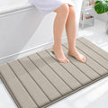 OLANLY Memory Foam Bath Mat 40x24, Super Soft Absorbent Bathroom Rugs, Quick Dry, Machine Washable Shower Floor Rugs, Bathmat Carpet, Bathroom Home Decor Accessories, Warm Taupe
