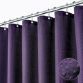 Dynamene Long Fabric Shower Curtain - 78 inch Long Waffle Weave Heavy Duty Cloth Shower Curtains for Bathroom, Neutral Weighted Hotel Spa Luxury Bath Curtain Set with 12 Plastic Hooks,72x78, Purple