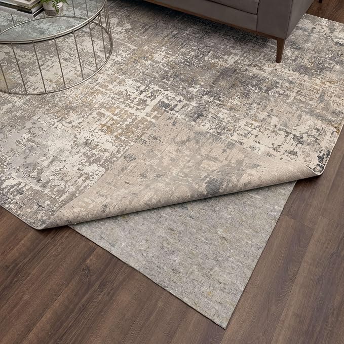 Mohawk Home Non Slip Rug Pad 4' x 6' - 3/8" Thick Felt + Latex Rubber Gripper - Dual Surface Cushion for Hardwood, Carpet, Tile Floors, Made in USA