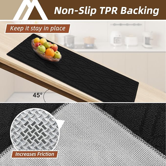 COSY HOMEER Kitchen Rugs 24"x35" Non-Slip Washable Kitchen Mats for Floor Polypropylene Absorbent Kitchen Floor Mat for Kitchen Sink Entryway,Red