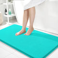 OLANLY Thick Memory Foam Bathroom Runner Rugs 44x24, Extra Soft Absorbent Long Bath Rug, Quick Dry Bath Mats, Non-Slip, Machine Washable Mat for Bathroom, Tub and Shower, Home Decor Accessories, Teal