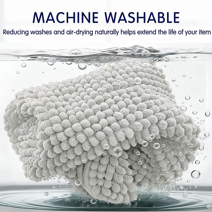 SUBRTEX Bathroom Rugs, 24" x 36" Chenille Bath Rug Soft Short Plush Bath Mat Soft Shower Mat Water Absorbent Shower Mat Quick Dry Machine Washable, Light Gray