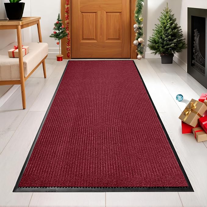 MaxMat® Extra Large Commercial Door Mat, Rubber Border Heavy Duty Door Mat, Waterproof, Low-Profile, Easy to Clean, Rubber Entry Mat. (Red, 3 x 5 Feet)