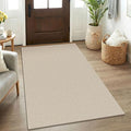 KOZYFLY Rugs for Entryway 3x5 ft Washable Area Rug Non Slip Rubber Backed Entry Rug Woven Indoor Door Mat Cotton Kitchen Rugs for Entryway, Foyer, Backdoor, Ivory/Camel/Brown