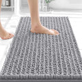 OLANLY Bathroom Rug Mat 24x16, Thick Soft and Absorbent Chenille Bath Mat, Non-Slip Rubber Backing, Machine Washable Quick Dry Bath Rugs for Tub Shower Floor, Home Decor Accessories, Grey