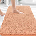 OLANLY Bathroom Rugs 36x24, Extra Soft Absorbent Chenille Bath Rugs, Rubber Backing Quick Dry, Machine Washable Bath Mats for Bathroom Floor, Tub and Shower, Home Decor Accessories, Peach