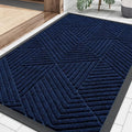 Smiry Front Door Mat Outside Entrance, Heavy Duty Sturdy Natural Rubber Doormat, Trap Dirt and Moisture, Easy Clean Low Profile Welcome Floor Mats for Indoor Outdoor Entry, 35X23 Inch, Royal Blue