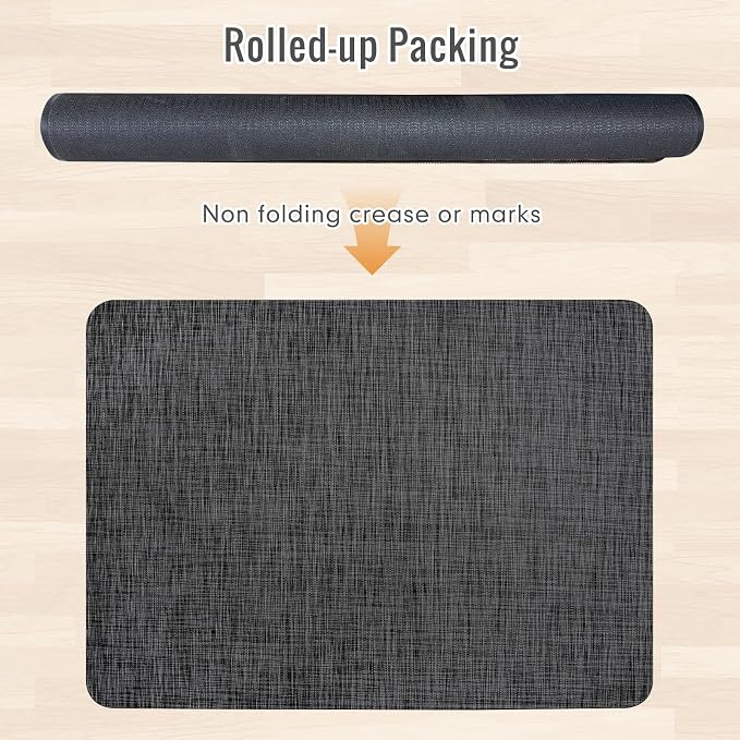 Office Chair Mat for Hardwood Floor 36x48 Inch, Non-Slip Heavy Duty Floor Protector, Easy Glide PVC Mat for Rolling Chairs, Ideal for Wood Tile & Hard Floors(Black)