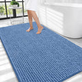 OLANLY Thick Large Bathroom Rugs 44x32, Extra Soft Absorbent Chenille Bath Rugs, Rubber Backing, Machine Wash Dry, Bath Mats for Bathroom Floor, Tub and Shower, Home Decor Accessories, Cornflower Blue