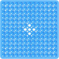 Square Shower Bathtub Mat Non Slip for Inside Shower Clear Blue 21x21 Inch, Shower Stall Mats for Bathroom Floor, Soft Bath Mat for Tub with Big Suction Cups Drain Holes, Easy Washable Dry