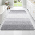 OLANLY Large Bathroom Rugs Mat 70x46, Extra Soft Absorbent Microfiber Bath Rugs, Rubber Backing, Quick Dry, Washable Bath Mats for Bathroom Floor, Tub and Shower, Home Decor Accessories, Light Grey