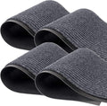 MaxMat® 4-Pack Extra Large 3x5 Ft Heavy Duty Door Mats – Tough Rubber Backing, Traps Mud, Dirt & Water, Low-Profile, Easy to Clean – Ideal for Front Door, Back Door, Garage & Mudroom (Grey)