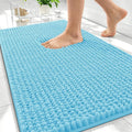OLANLY Thick Bathroom Rugs 30x20, Extra Soft Absorbent Chenille Bath Rugs, Rubber Backing, Machine Wash Dry, Bath Mats for Bathroom Floor, Tub and Shower, Home Decor Accessories, Sky Blue